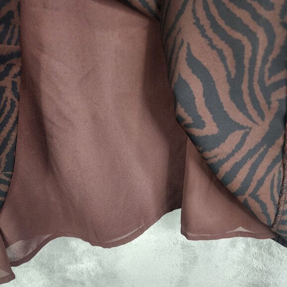 Womens Stonebridge Brown & Black Zebra Print Midi Skirt Polyester Size L - Picture 5 of 9
